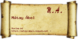 Mátay Ábel névjegykártya